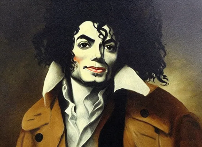 Prompt: romanticism painting of michael jackson during the french revolution