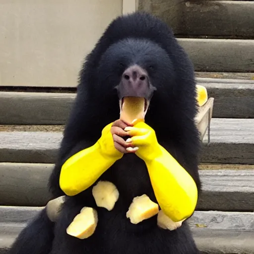 Prompt: montanablack in washington eating a banana