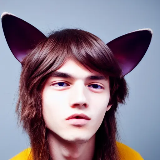 Prompt: A pretty catboy in his twenties with cat ears