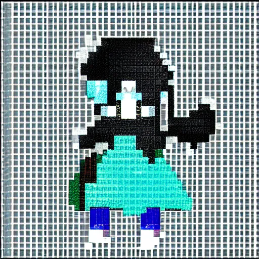 Image similar to miku pixel art