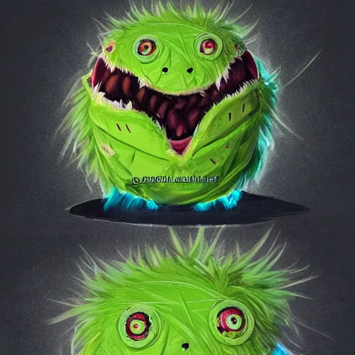 Image similar to a tennis ball monsters, wearing a puffy jacket,, digital art, fantasy, magic, chalk, trending on artstation, ultra detailed, professional illustration by basil gogos