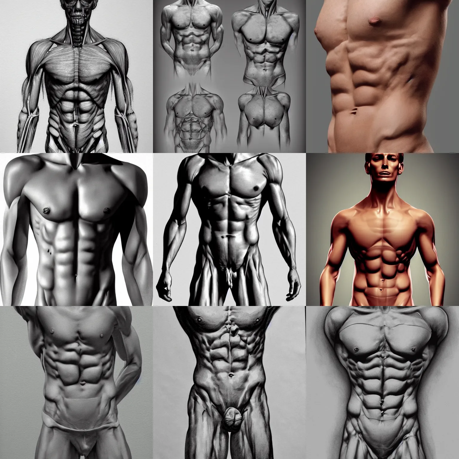 Prompt: anatomy torso artist reference image, pinterest, high detail