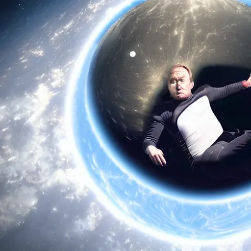 Image similar to andreas mogensen floating in space.