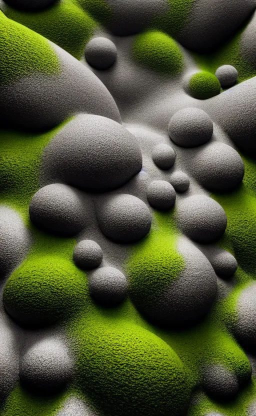 Image similar to highly detailed ultra sharp 3 d render cinematic composition of a smooth ceramic porcelain biomorphic magnolia stone nebula fluid fractal sci - fi surreal architecture landscape, granite, metallic, magnesium, marble, moss and lichen, vincent callebaut composition, mamou - mani, archviz, beautiful lighting, 8 k, unreal engine, hdr,