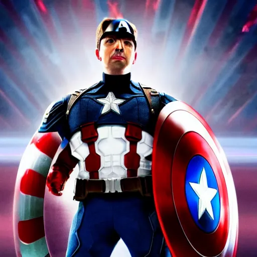 Image similar to jimmy fallon as captain america, avengers endgame movie, movie still, 8 k