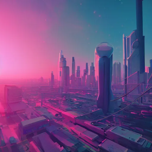 Image similar to beautiful air City，rendered by Beeple, by Makoto Shinkai, syd meade, synthwave style, environment concept, digital art, unreal engine, WLOP, trending on artstation, 4K UHD image, octane render