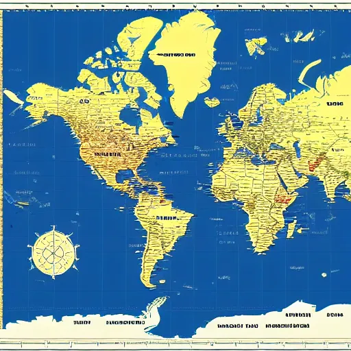 Prompt: detailed and accurate full map of the world