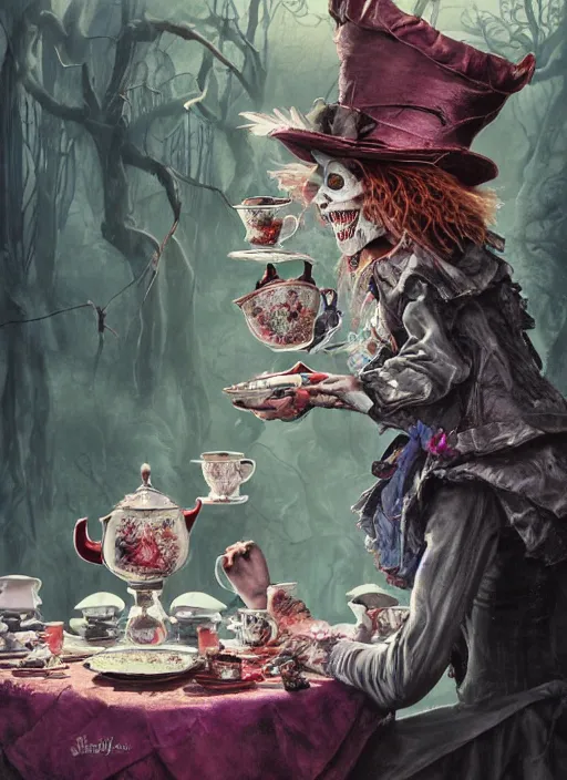 EXTRA LARGE~ DAD#124 Alice In Wonderland Tea Time Diamond Art