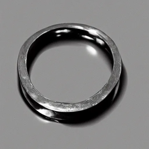 Image similar to a ring made of cast metal designed by courbusier