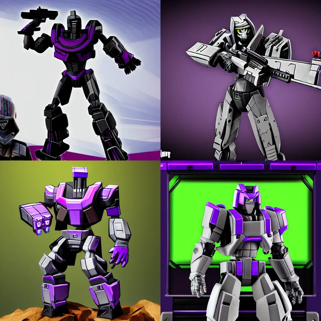 Prompt: G1 Megatron in the style of Fortnite