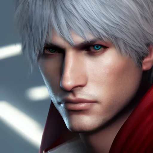 portrait of dante from devil may cry, medium length, Stable Diffusion