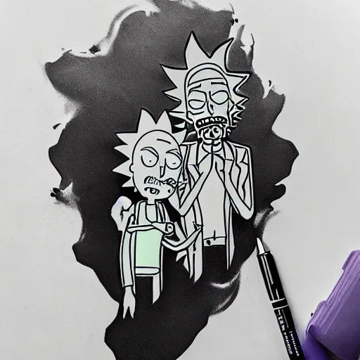 portrait in the style of rick and morty by Vitaliy on Dribbble