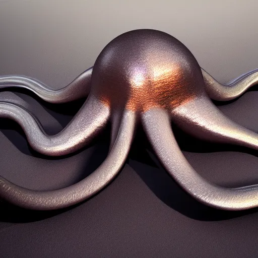 Image similar to metallic octopus, vray