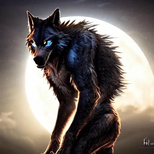 Image similar to werewolf in moonlight, highly detailed, photorealistic portrait, bright studio setting, studio lighting, crisp quality and light reflections, unreal engine 5 quality render