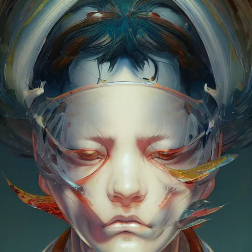 Image similar to prompt : glorious character portrait soft light painted by james jean and katsuhiro otomo and erik jones, inspired by evangeleon anime, smooth face feature, intricate oil painting, high detail illustration, sharp high detail, manga and anime 1 9 9 9