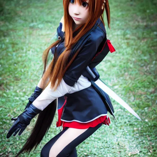 Prompt: photo of a model as yuuki asuna