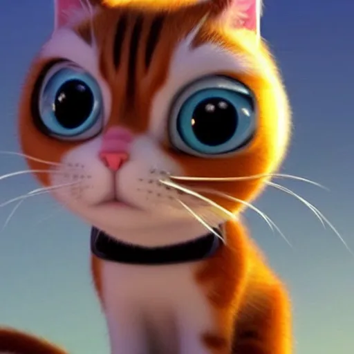 Prompt: dreamworks animation cute cartoon cat