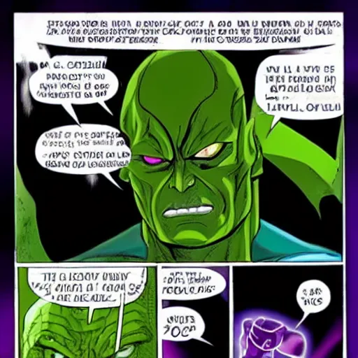 Image similar to Piccolo as Thanos