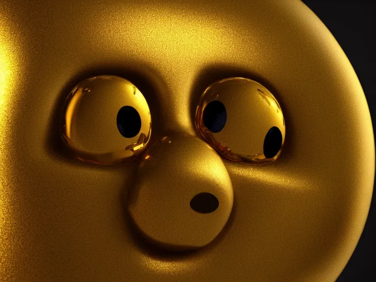 Prompt: sad golden smiley, trending on artstation, octane render, insanely detailed, 8 k, hd