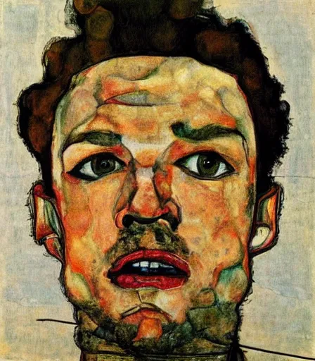 Prompt: portrait of justin timberlake by egon schiele, intense desire, high quality, high detail