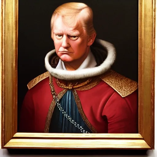 Prompt: renaissance portrait of donald trump as a king