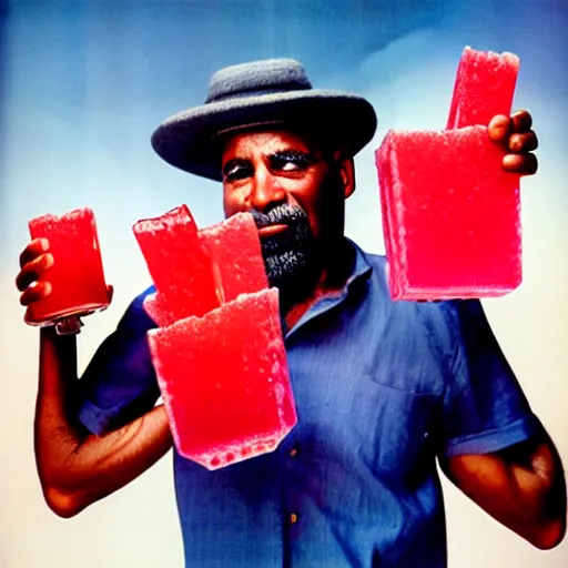 Prompt: uhd photorealisitc candid photo of the kool - aid guy. photo by annie leibowitz and steve mccurry