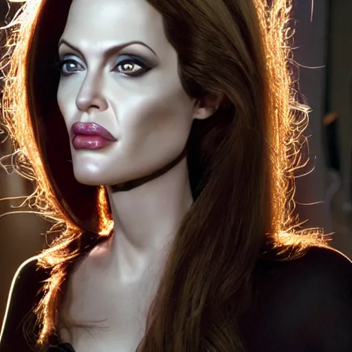 Prompt: animatronic Angelina Jolie, BTS photo, Stan Winston studios, detailed, 4k