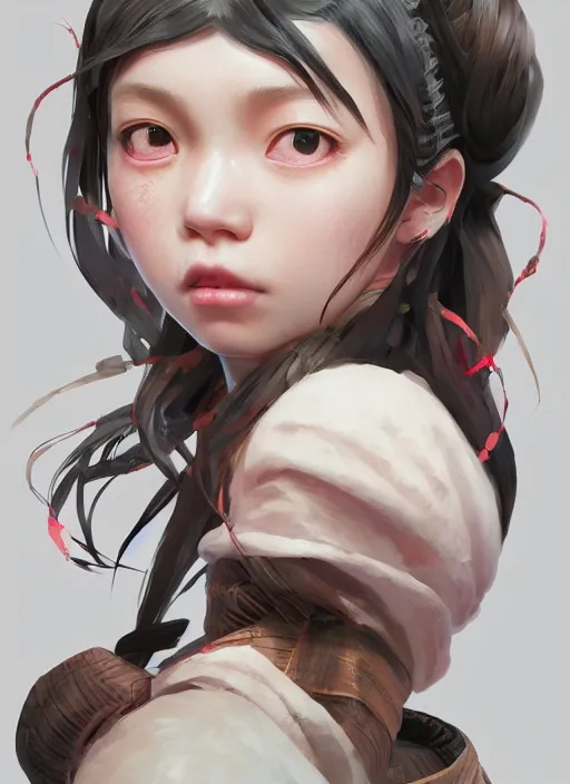 Image similar to nezuko, au naturel, hyper detailed, digital art, trending in artstation, cinematic lighting, studio quality, smooth render, unreal engine 5 rendered, octane rendered, art style by klimt and nixeu and ian sprigger and wlop and krenz cushart