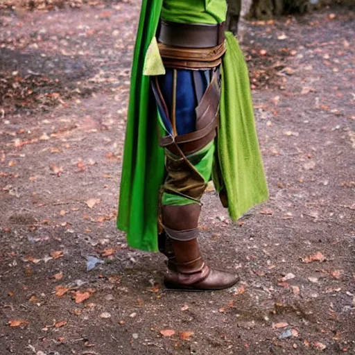 Image similar to DC's character Robin costume as Frodo, dslr photo