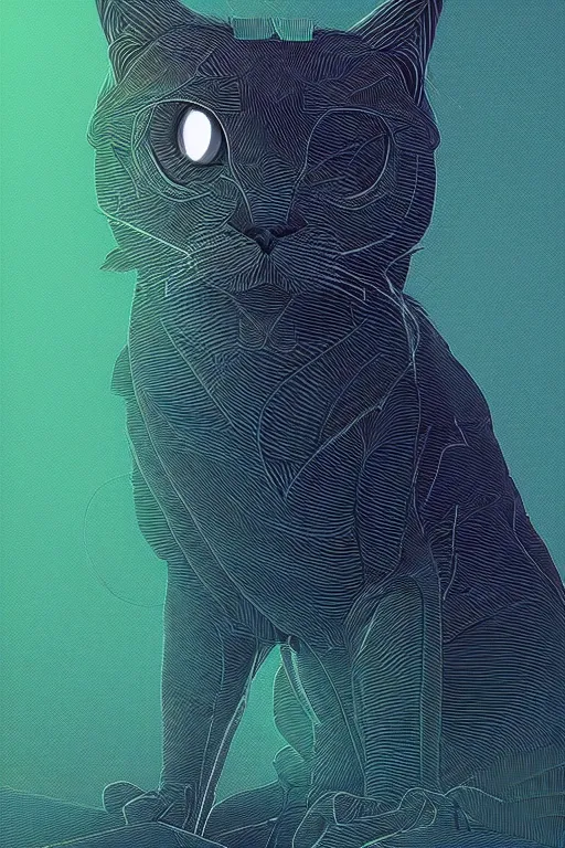 Prompt: demon cat. art by mike winkelmann, vector art, illustration, highly detailed,