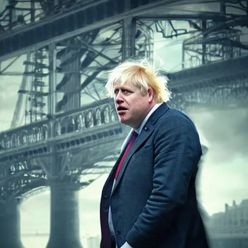 Image similar to Boris Johnson with Travis barkers body, realistic artstyle, wide shot, dramatic lighting, octane render, hyperrealistic, high quality, highly detailed, HD, beautiful, cinematic, 8k, unreal engine, facial accuracy, symmetrical