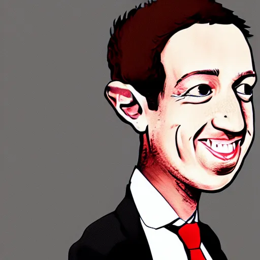 Prompt: caricature of mark zuckerberg