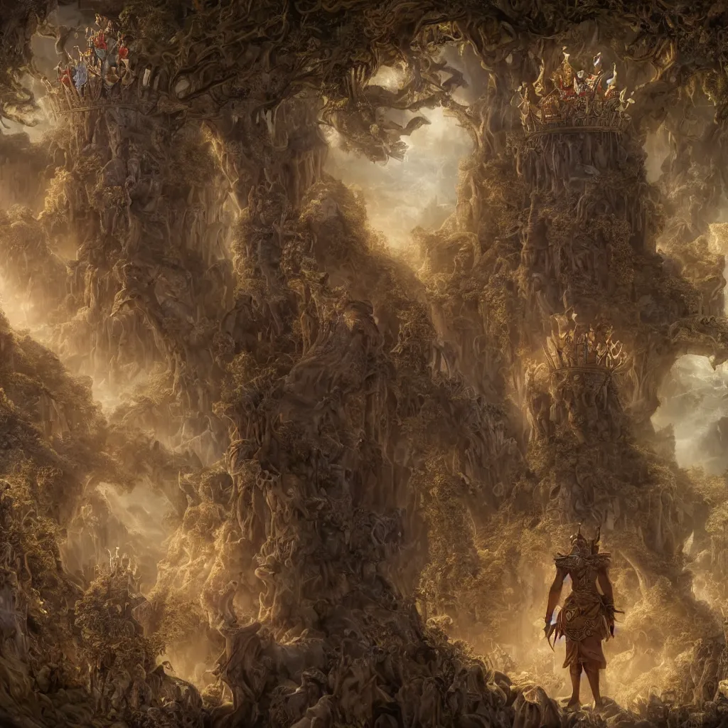 Prompt: Tristan Fulcher wearing a crown, highly detailed, 8k, hyper, dramatic, adventure game, D&D, fantasy art by joseph karl stieler, global illumination, radiant light, detailed and intricate environment