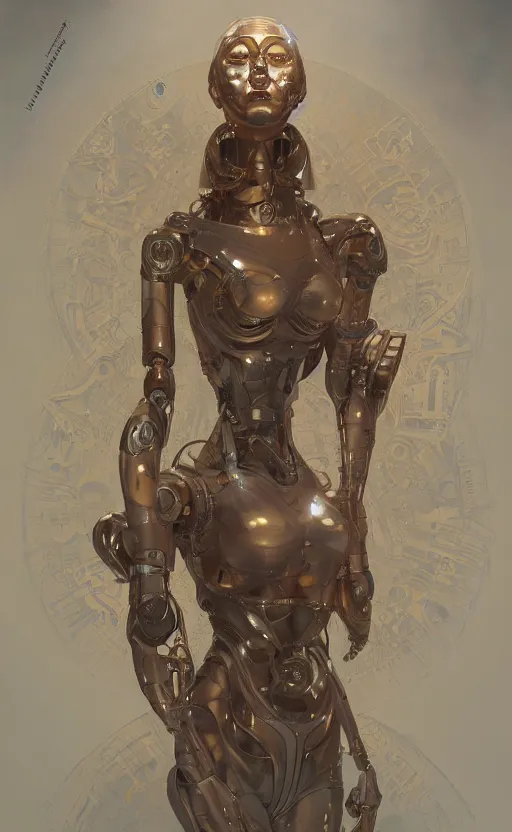 Prompt: The most advanced humanoid robot, smooth, evolved, amazing technology, intricate, upper body, highly detailed, digital painting, artstation, concept art, sharp focus, cinematic lighting, illustration, art by artgerm and greg rutkowski, alphonse mucha, cgsociety