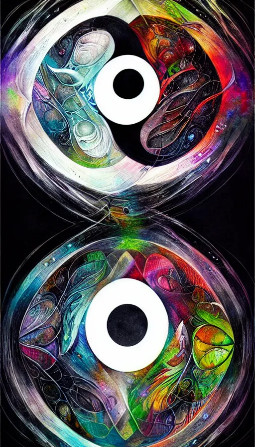 Image similar to Abstract representation of ying Yang concept, by Android jones,