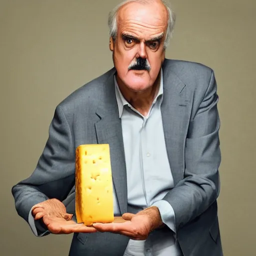 Image similar to john cleese made out of cheese