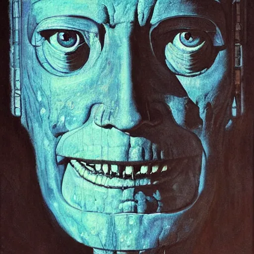 Image similar to giant mayan joe biden, perfectly clear face, by j. c. leyendecker and beksinski