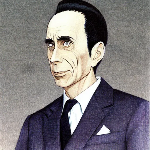 Image similar to anime joseph goebbels by hasui kawase by richard schmid