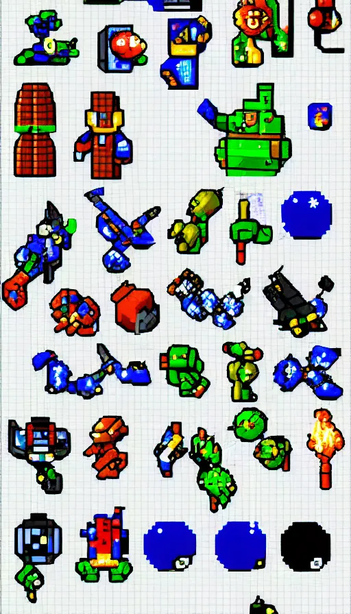 Image similar to spriteset for spaceshooter, pixel art