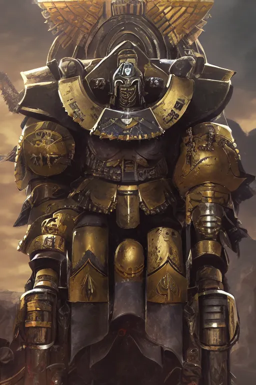 Image similar to armor portrait heros warhammer 4 0 k horus heresy fanart - the primarchs emperor by johannes helgeson animated with vfx concept artist & illustrator global illumination ray tracing hdr fanart arstation zbrush central hardmesh 8 k octane renderer comics stylized