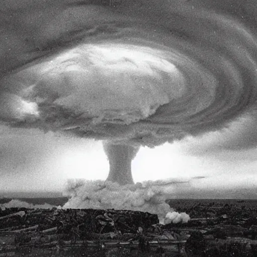 Image similar to the god of hybrid of tornado and nuclear explosion