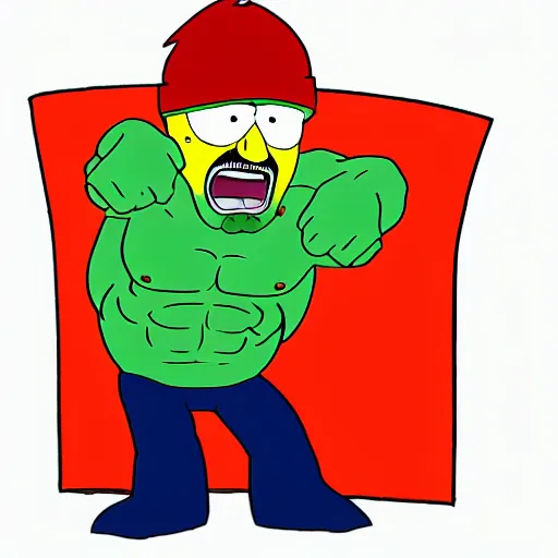 Image similar to Hulk Hogan as a South Park character