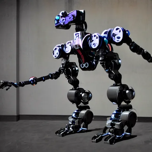 Image similar to Sci-fi industrial mech robot cat by boston dynamics