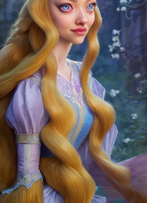 Image similar to amanda seyfried as the rapunzel princess, character art, art by artgerm lau and wlop and and ilya kuvshinov and john singer sargent, hyperdetailed, 8 k realistic, symmetrical, frostbite 3 engine, cryengine, dof, trending on artstation, digital art