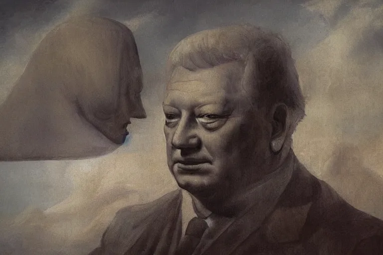 Prompt: Boris Yeltsin with valkyrees, by Leonardo DaVinci, reneissanse painting, intricate detail, artstation