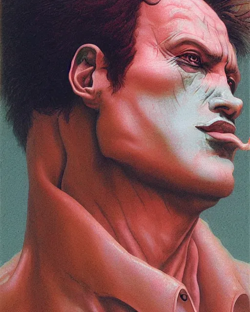 Prompt: portrait of jonathan joestar from jojo bizzare adventure painted by hirohiko araki and zdislav beksinski and wayne barlowe and greg rutkowski