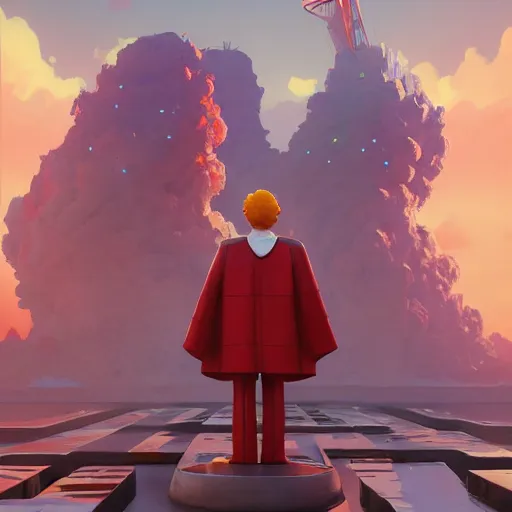 Image similar to ronald mcdonald statue in the world by beeple, darek zabrocki, tyler edlin, jordan grimmer, neil blevins, james paick, natasha tan, highly detailed, ultra detailed, ultra realistic, trending on artstation