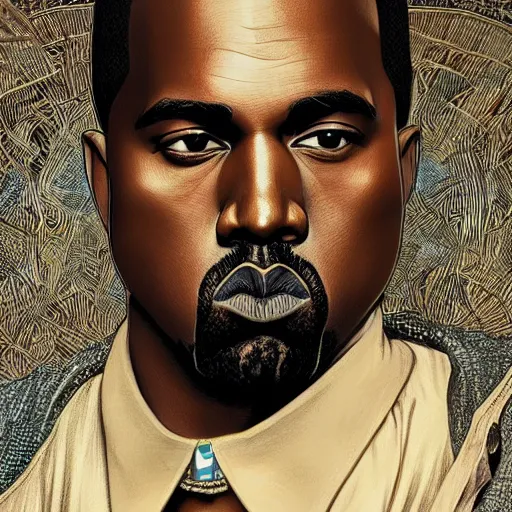 Prompt: amazing lifelike award winning pencil illustration of Kanye West with Kendrick Lamar trending on art station artgerm Greg rutkowski alphonse mucha j.c. Leyendecker cinematic