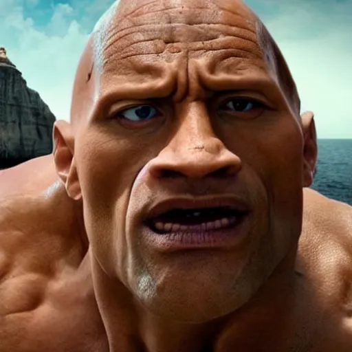 Image similar to dwayne johnson as polyphemus