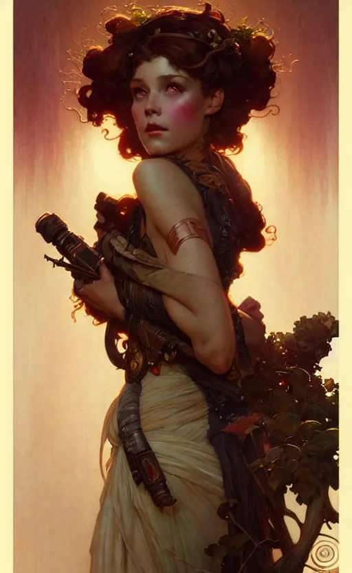 Prompt: beautiful girl gorgeous lighting by weta studio, mucha, bautista and norman rockwell and greg rutkowski and tom bagshaw and james gurney and lucasfilm